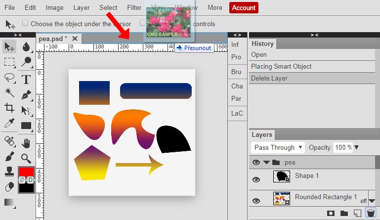 Hướng Dẫn Đầy Đủ: Mở và Lưu File Trong PhotoshopOnline.info 3 kéo thả ảnh để mở file trong PTS online