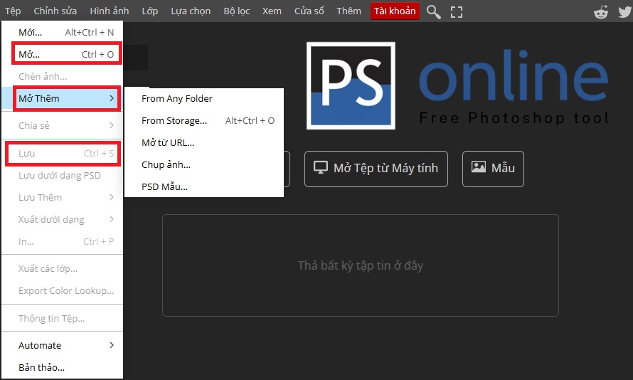 mở và lưu trong photoshop info