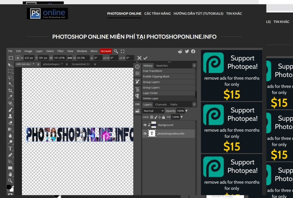 clipping mask trong PTS online