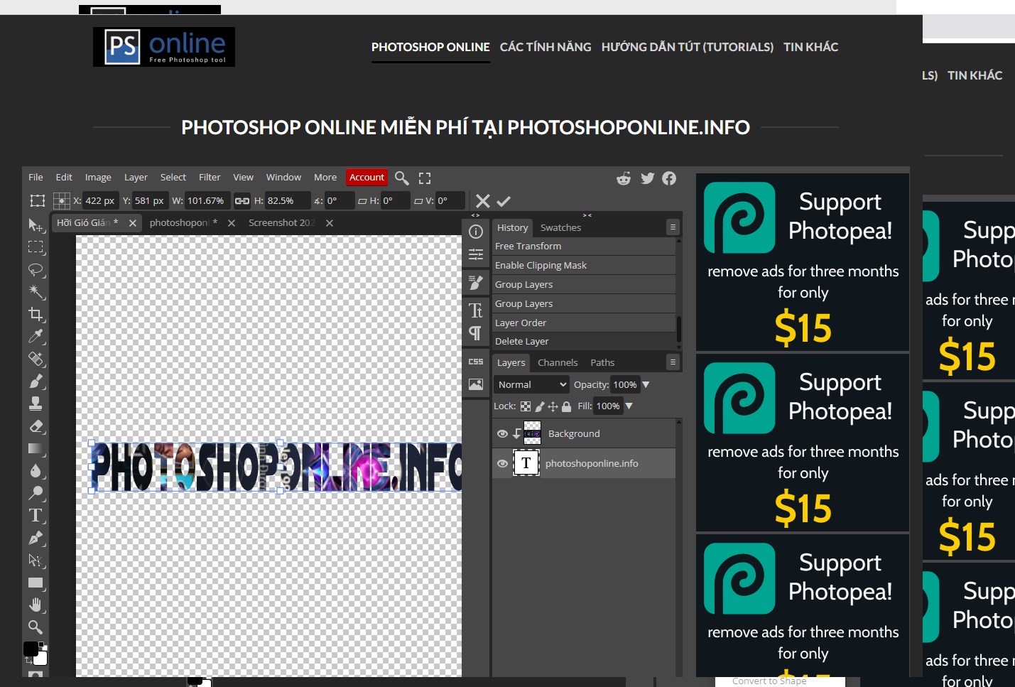 clipping mask trong PTS online