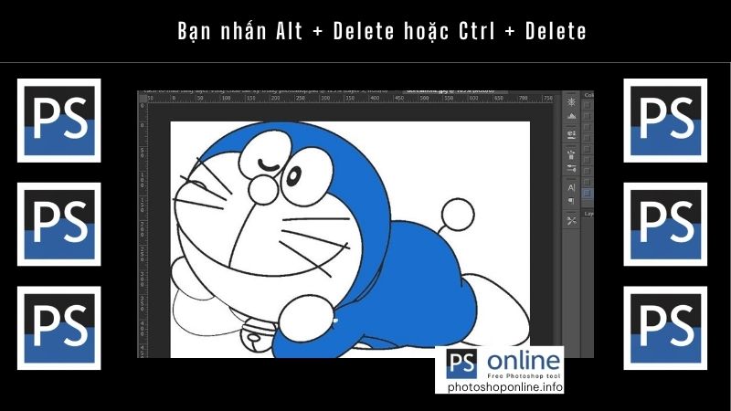 Hướng dẫn chi tiết cách tô màu và đổ màu trong Photoshop đơn giản, dễ thực hiện 9 Bạn nhấn Alt + Delete hoặc Ctrl + Delete