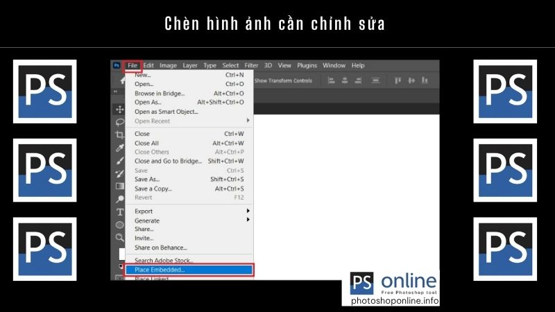 Cách đổi màu nền trong Photoshop mà ai cũng làm được chỉ sau 5 phút 5 Chèn hình ảnh cần chỉnh sửa