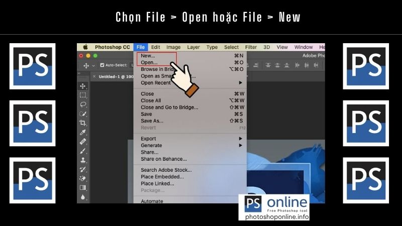 Chọn File _ Open hoặc File _ New