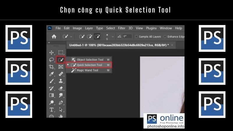Cách đổi màu nền trong Photoshop mà ai cũng làm được chỉ sau 5 phút 6 Chọn công cụ Quick Selection Tool