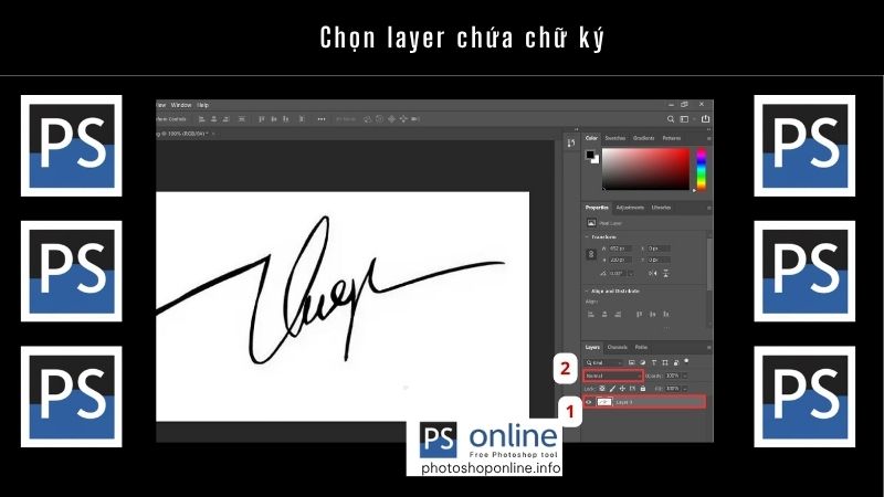 Chọn layer chứa chữ ký