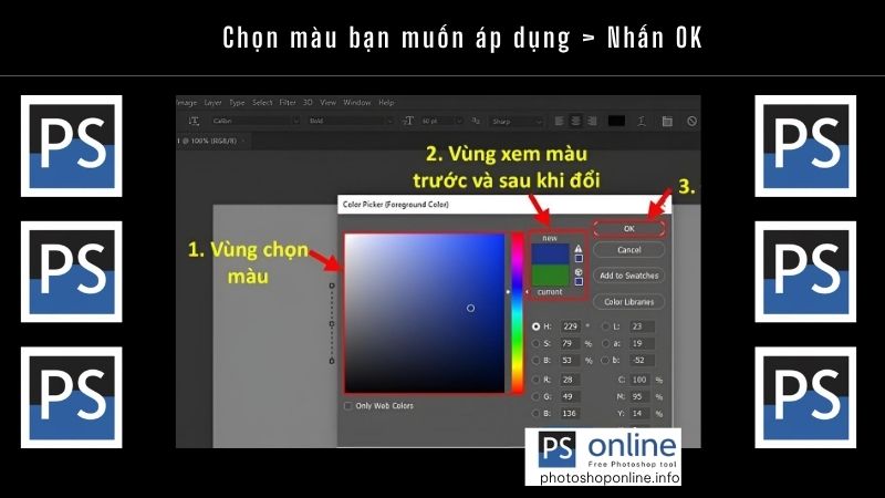 Chọn màu bạn muốn áp dụng _ Nhấn OK