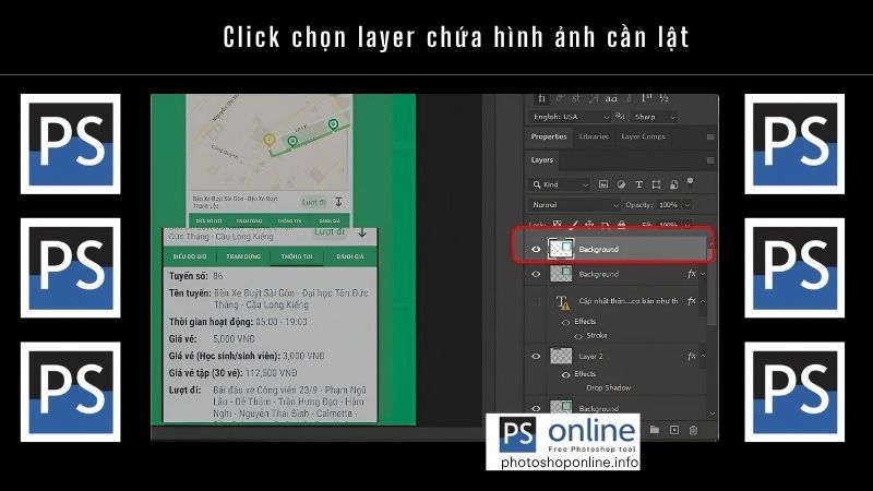 Học ngay cách lật ảnh trong Photoshop như dân thiết kế chuyên nghiệp 5 Click chọn layer chứa hình ảnh cần lật