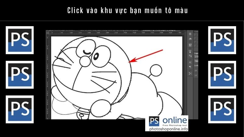 Hướng dẫn chi tiết cách tô màu và đổ màu trong Photoshop đơn giản, dễ thực hiện 8 Click vào khu vực bạn muốn tô màu