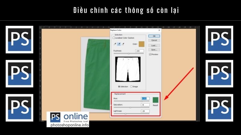 Điều chỉnh các thông số còn lại