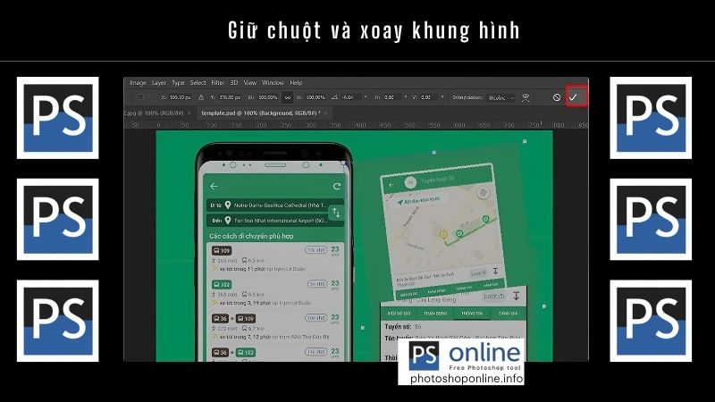 Học ngay cách lật ảnh trong Photoshop như dân thiết kế chuyên nghiệp 7 Giữ chuột và xoay khung hình