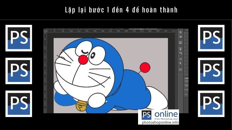 Hướng dẫn chi tiết cách tô màu và đổ màu trong Photoshop đơn giản, dễ thực hiện 10 Lặp lại bước 1 đến 4 để hoàn thành