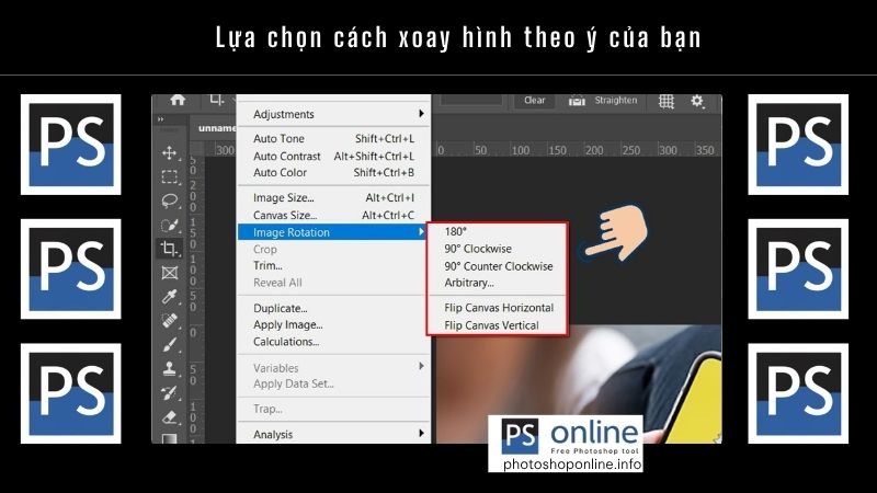 Lựa chọn cách xoay hình theo ý của bạn