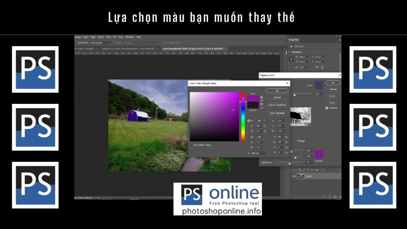 Lựa chọn màu bạn muốn thay thế