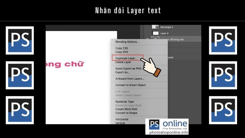 Nhân đôi Layer text