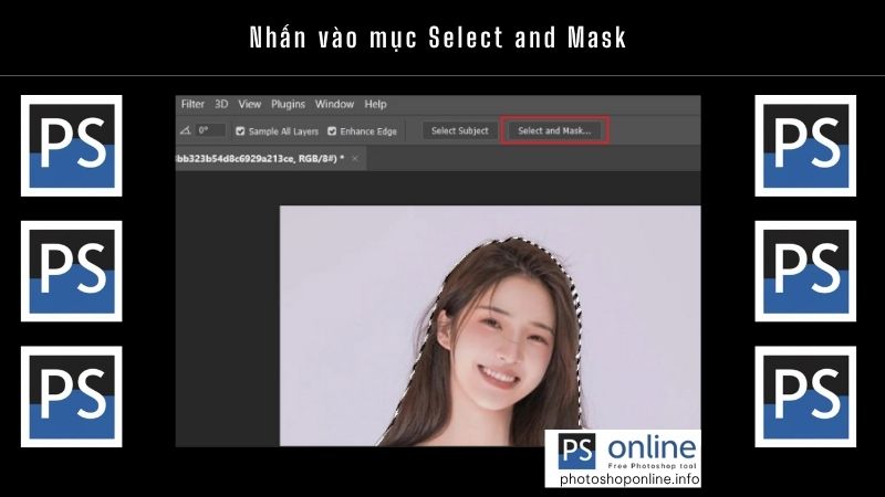 Cách đổi màu nền trong Photoshop mà ai cũng làm được chỉ sau 5 phút 8 Nhấn vào mục Select and Mask