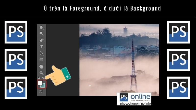 Hướng dẫn chi tiết cách tô màu và đổ màu trong Photoshop đơn giản, dễ thực hiện 2 Ô trên là Foreground, ô dưới là Background