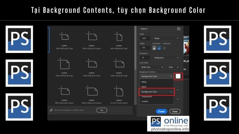 Cách đổi màu nền trong Photoshop mà ai cũng làm được chỉ sau 5 phút 2 Tại Background Contents, tùy chọn Background Color