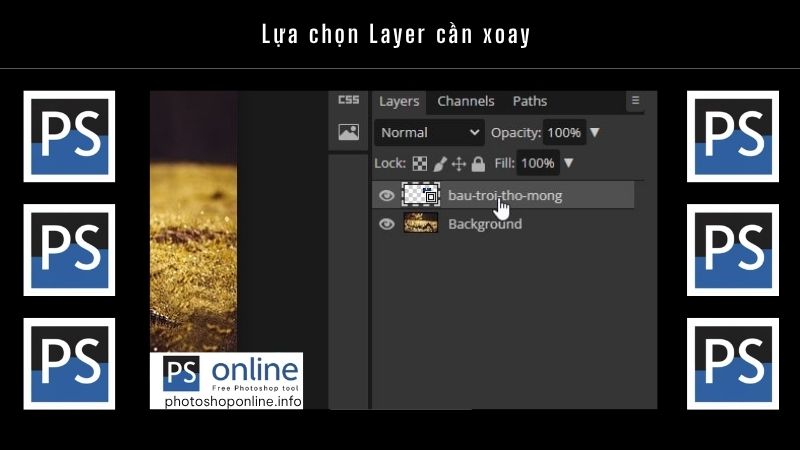Lựa chọn Layer cần xoay