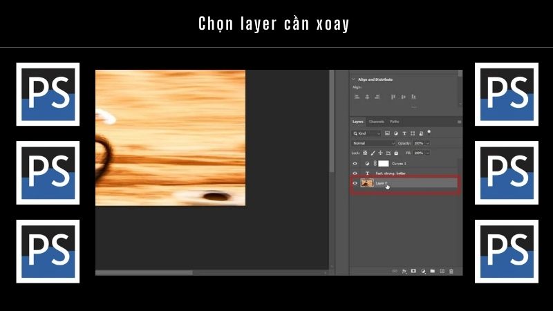 Cách xoay vật thể trong Photoshop đơn giản cho người mới bắt đầu 3 Chọn layer cần xoay